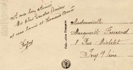 Lettre de Robert à sa fiancée Marguerite