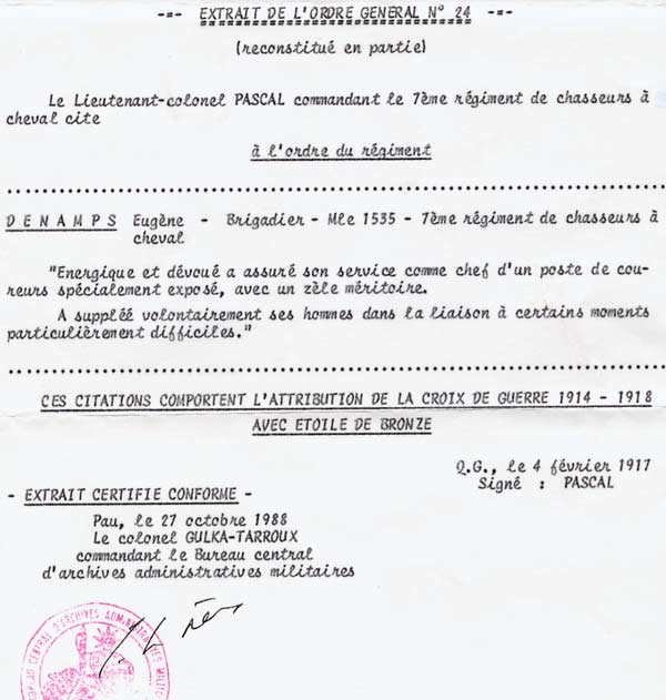 Croix de guerre Denamps