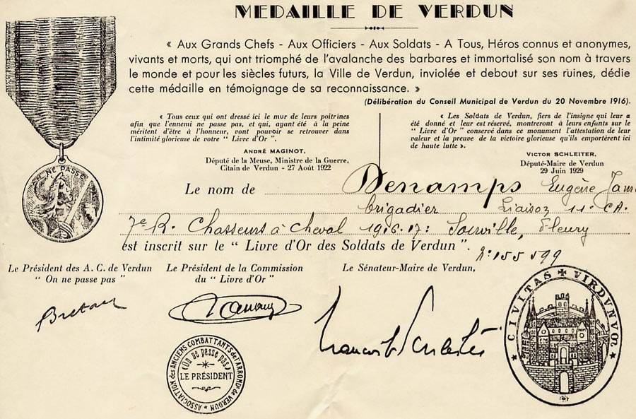 Médaillé de Verdun - Denamps