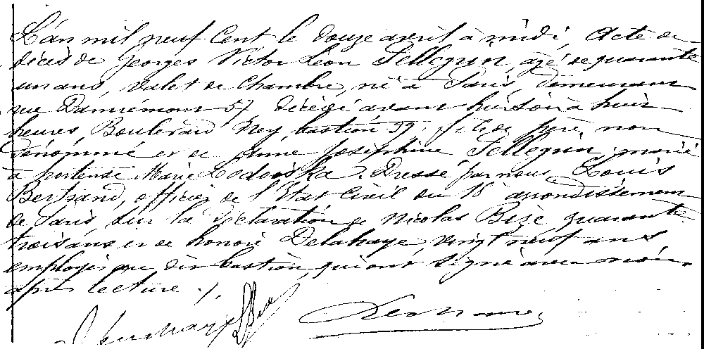 Acte de décès de Georges Victor Léon Pellegrin