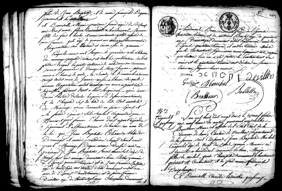 Acte de mariage de Prudence (seconde page)